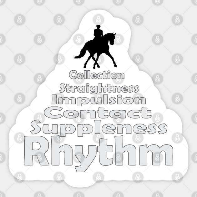 Dressage Training Pyramid Sticker by DickinsonDesign